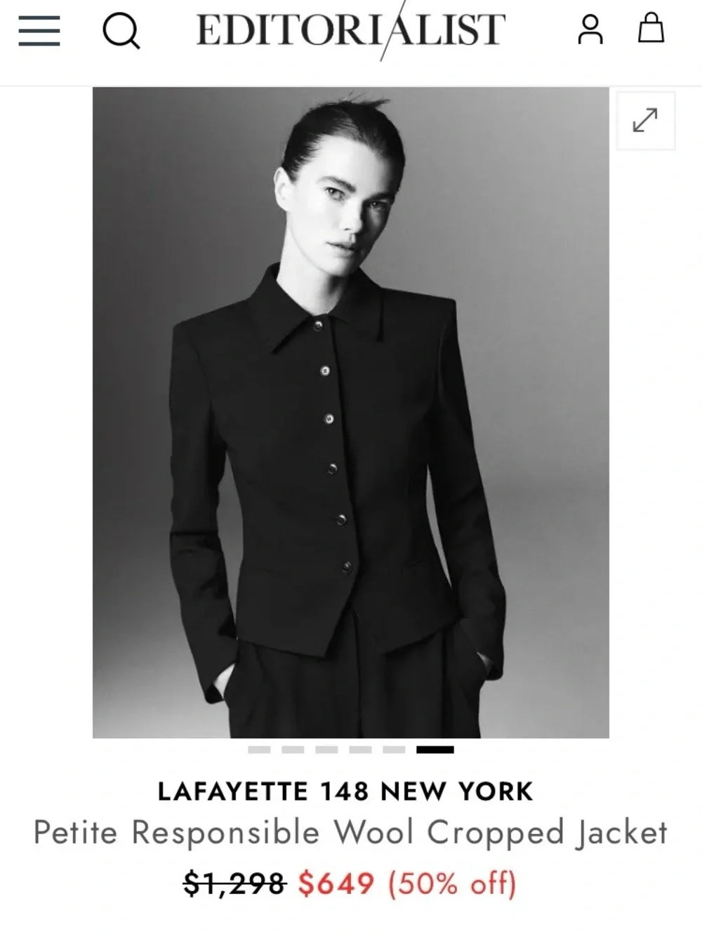 Lafayette 148 New York Black Fitted Button-Front Jacket